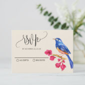  rustieke Wilde Dierenvogelbloemen RSVP Kaartje (Staand voorkant)