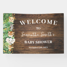 Rustieke Wilde Safari Welkom Baby Shower Banner