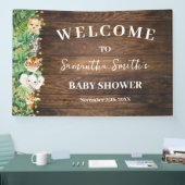 Rustieke Wilde Safari Welkom Baby Shower Vlag Spandoek (Beurs)