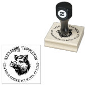 Rustieke Wilde Zwijn Kop Naam Retouradres #1P Rubberstempel (Gestempeld)