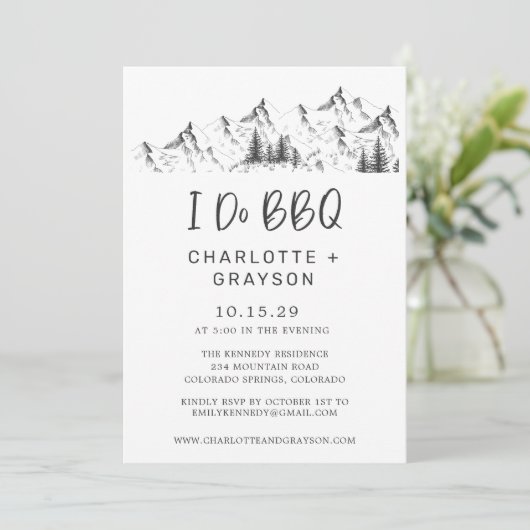 Rustieke Wilderness Buffalo Ik Doe BBQ Uitnodiging (Staand voorkant)