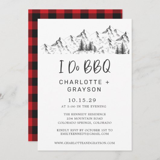 Rustieke Wilderness Buffalo Ik Doe BBQ Uitnodiging (Voorkant / Achterkant)