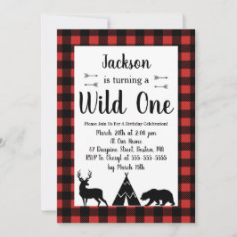 Rustieke Wilderness & Dier Plaid Wild Een Verjaard Kaart