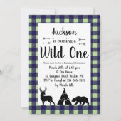 Rustieke Wilderness & Dier Plaid Wild Een Verjaard Kaart (Voorkant)