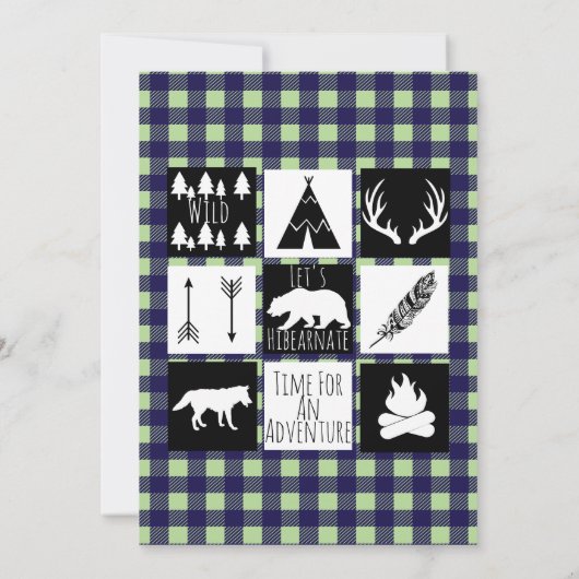 Rustieke Wilderness & Dier Plaid Wild Een Verjaard Kaart (Achterkant)