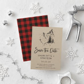 Rustieke wildernis | Berg Plaid Save the Date  Kaart