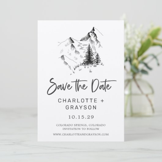 Rustieke wildernis | Bergplaid Save the Date  Kaart (Staand voorkant)