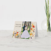 Rustieke Wildflower 2 foto Levendige bloemenbruilo Bedankkaart (Voorkant)