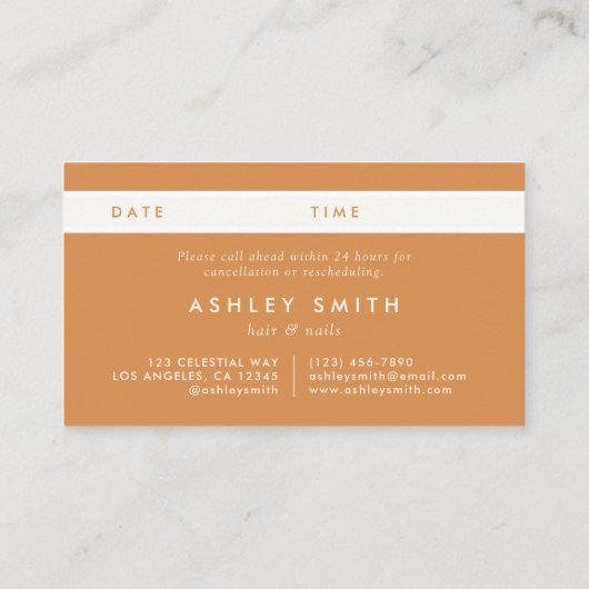 Rustieke Wildflower Afsprakenkaartje (Achterkant)