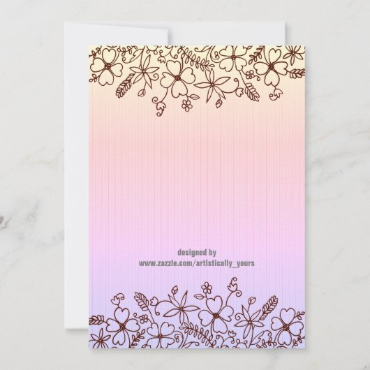 Rustieke Wildflower Baby in Cradle Baby shower Kaart (Achterkant)