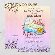 Rustieke Wildflower Baby in Cradle Baby shower