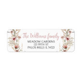 Rustieke wildflower baby meisje douche retour adre etiket (Voorkant)