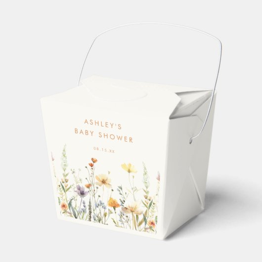 Rustieke Wildflower Baby shower Favoriete Boxen Bedankdoosjes (Voorkant Zijde)