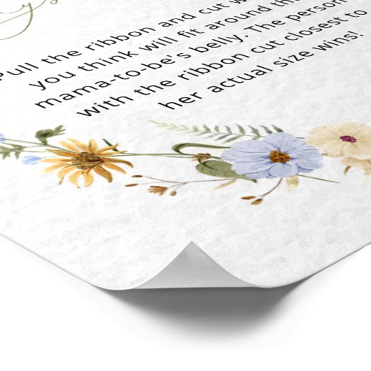 Rustieke Wildflower Baby shower Game Poster (Hoek)