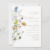 Rustieke Wildflower Baby shower Invitation Bedankkaart (Voorkant)