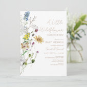 Rustieke Wildflower Baby shower Invitation Bedankkaart (Staand voorkant)