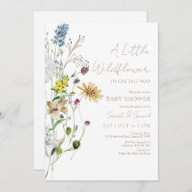 Rustieke Wildflower Baby shower Invitation