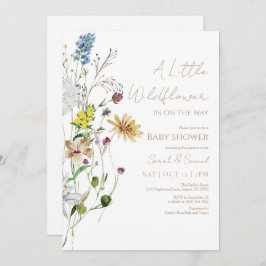 Rustieke Wildflower Baby shower Invitation Bedankkaart