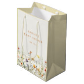 Rustieke Wildflower Baby shower Medium Gift Bag Cadeauzakje (Voorkant Gekanteld)