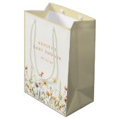 Rustieke Wildflower Baby shower Medium Gift Bag Cadeauzakje (Achterkant Gekanteld)