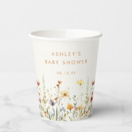 Rustieke Wildflower Baby shower Papieren Kopjes Bekers