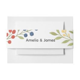 Rustieke Wildflower Berry bruiloft uitnodiging Uitnodigingen Wikkel