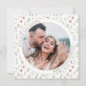 Rustieke wildflower Bewaar de Date foto uitnodigin (Achterkant)