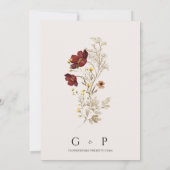 Rustieke Wildflower Bewaar de datum Kaart (Achterkant)