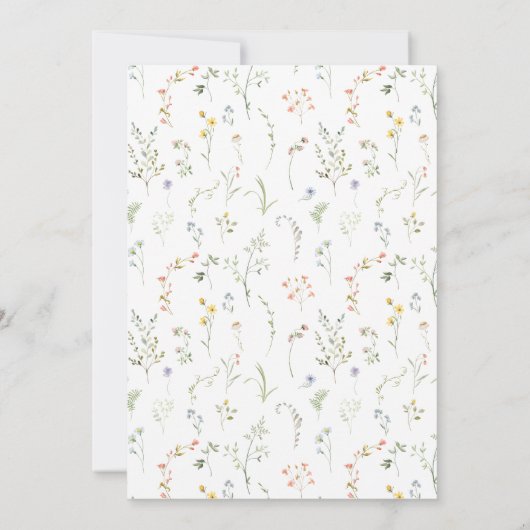 Rustieke Wildflower Bloemen 50e verjaardag Uitnodi Kaart (Achterkant)