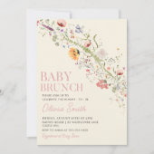 Rustieke Wildflower Bloemen Baby Brunch Baby showe Kaart (Voorkant)