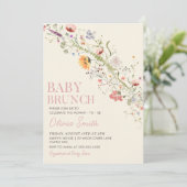 Rustieke Wildflower Bloemen Baby Brunch Baby showe Kaart (Staand voorkant)