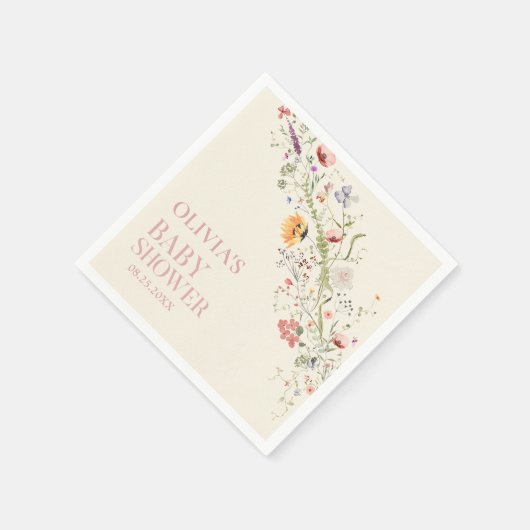 Rustieke Wildflower Bloemen Baby shower Servet (Hoek)