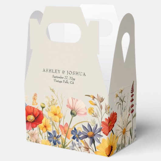 Rustieke Wildflower Bloemen Border Bruiloft Bedankdoosjes (Geopend)
