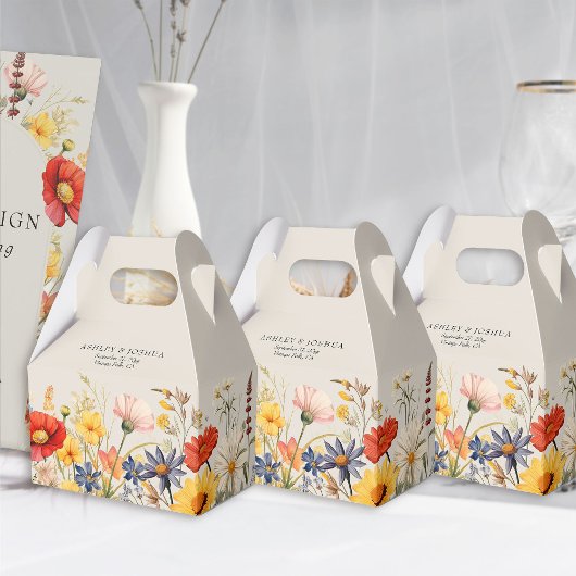 Rustieke Wildflower Bloemen Border Bruiloft Bedankdoosjes