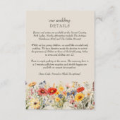 Rustieke Wildflower Bloemen Bruiloft Details QR Co Informatiekaartje (Voorkant)