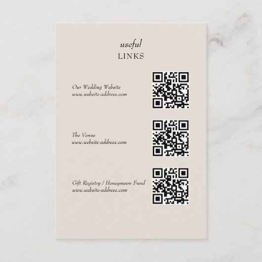 Rustieke Wildflower Bloemen Bruiloft Details QR Co Informatiekaartje (Achterkant)