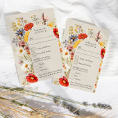 Rustieke Wildflower Bloemen Bruiloft en Entree Opt RSVP Kaartje