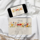 Rustieke Wildflower Bloemen Bruiloft repetitie din Kaart