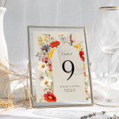 Rustieke Wildflower Bloemen Bruiloft Tafel Nummer  Kaart