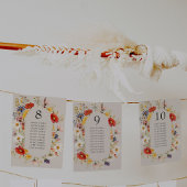 Rustieke Wildflower Bloemen Bruiloft Tafel Plan Ka Kaart