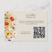 Rustieke Wildflower Bloemen Bruiloft Website QR Co Informatiekaartje (Voorkant)