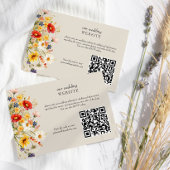 Rustieke Wildflower Bloemen Bruiloft Website QR Co Informatiekaartje
