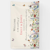 Rustieke Wildflower Bloemen Bruiloft Welkom Spandoek (Verticaal)