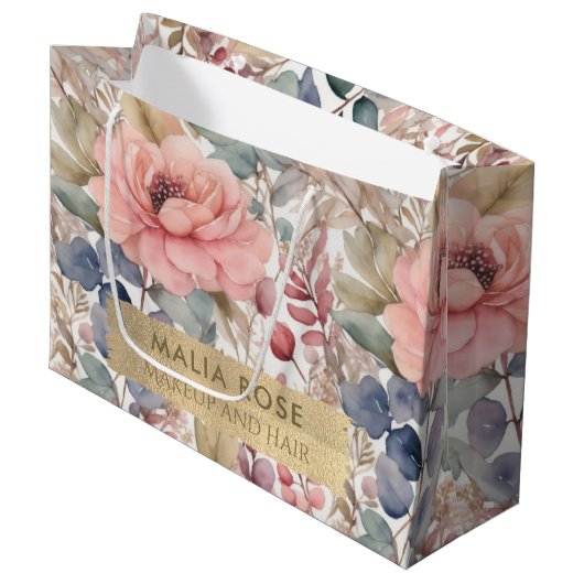 Rustieke Wildflower Bloemen Waterverf Make-up Arti Groot Cadeauzakje (Voorkant Gekanteld)