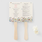 Rustieke Wildflower bloemenbruiloft Handwaaier (Voorkant en achterkant)