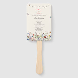 Rustieke Wildflower bloemenbruiloft Handwaaier