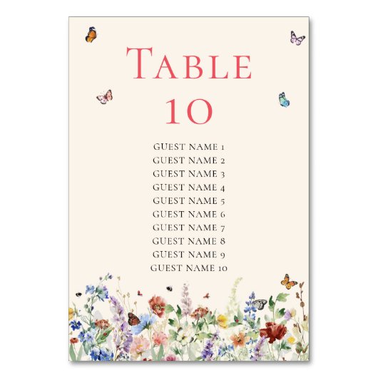 Rustieke Wildflower bloemenbruiloft Kaart (Achterkant)