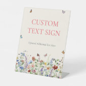 Rustieke Wildflower bloemenbruiloft Reclamebord Met Voetstuk (Voorkant)