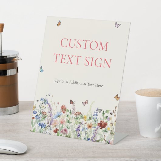 Rustieke Wildflower bloemenbruiloft Reclamebord Met Voetstuk (Insitu)