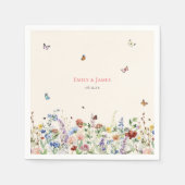 Rustieke Wildflower bloemenbruiloft Servet (Voorkant)